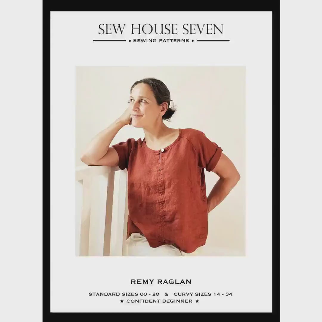 Raglan Sleeve Pattern for Casual Top, Short or 3/4 Length