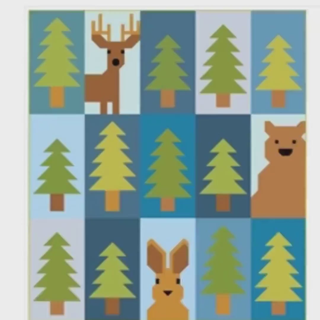 Lookout Tree & Animal Sampler Quilt Kit, Crib Size with Fabric