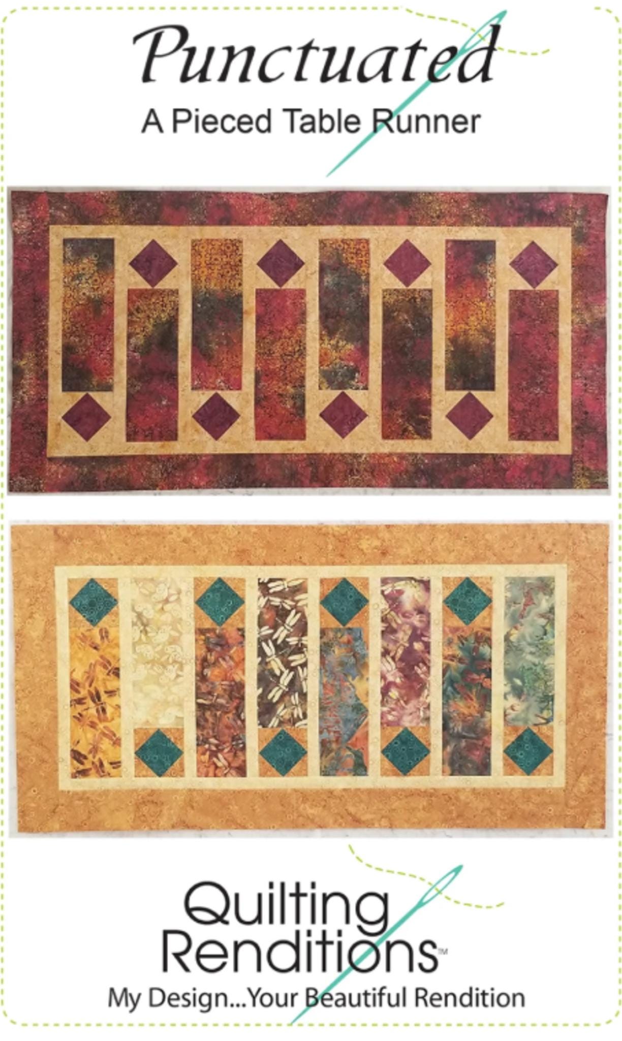 Punctuated Tablerunner Quilt Pattern by Kari Nichols - 46.5" x 23.5" - QuiltingJoyPDX