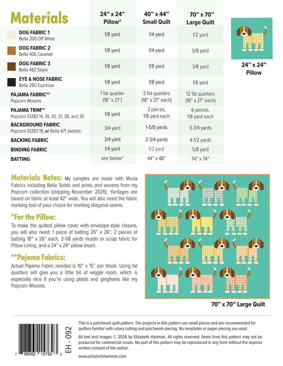 Pups in Pajamas Quilt Pattern - QuiltingJoyPDX