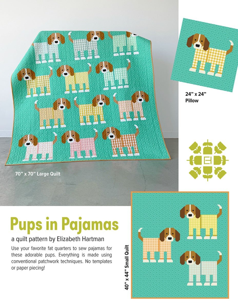 Pups in Pajamas Quilt Pattern - QuiltingJoyPDX