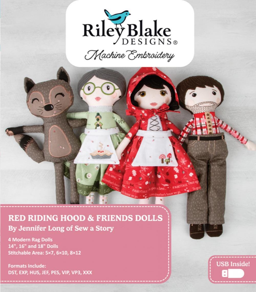 Red Riding Hood & Friends Dolls - Machine Embroidery USB - QuiltingJoyPDX
