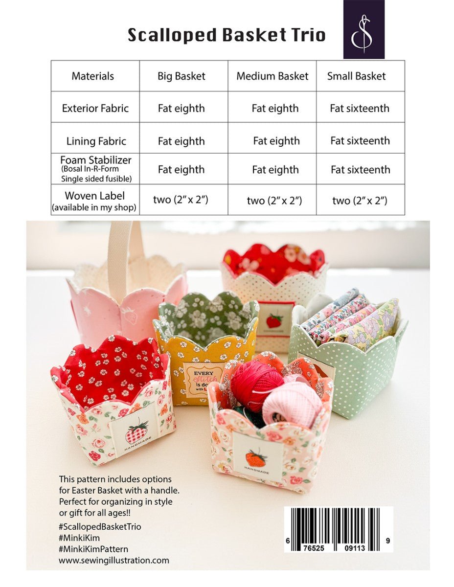 Scalloped Basket Trio Pattern - QuiltingJoyPDX