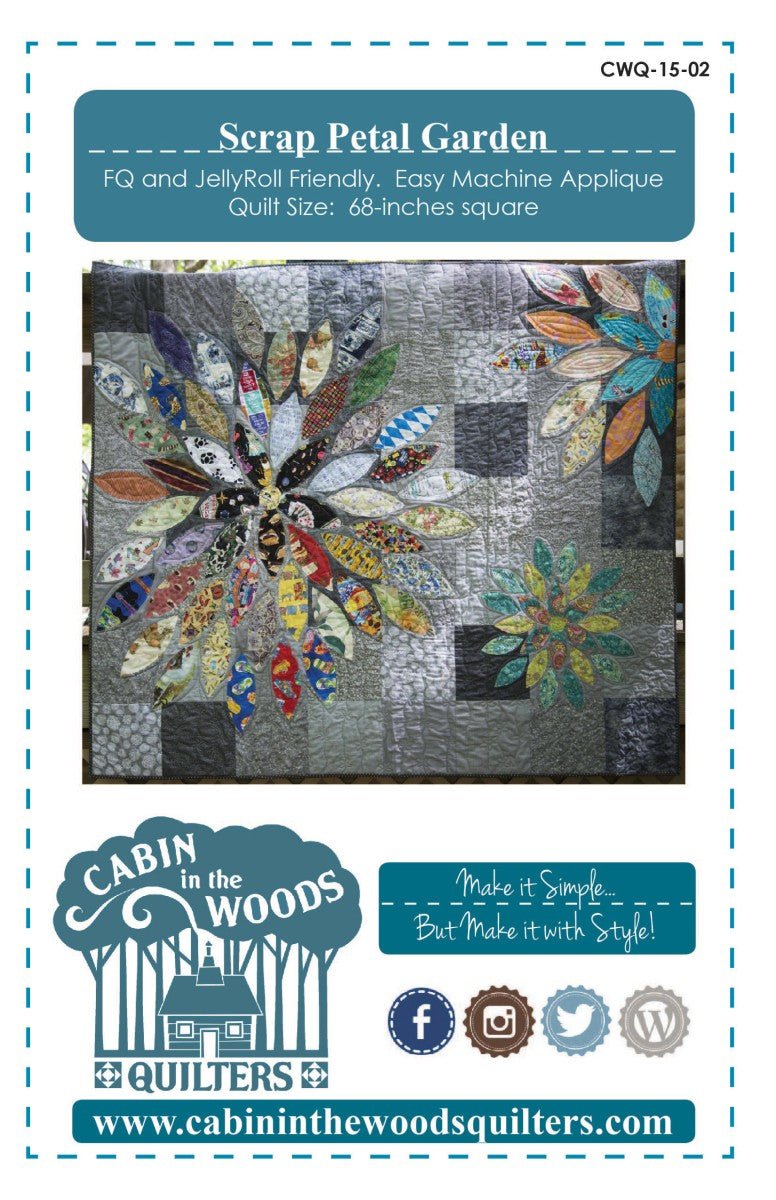 Scrap Petal Garden Quilt Pattern by Cabin In the Woods Quilters - QuiltingJoyPDX