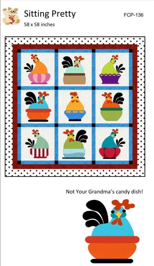 Sitting Pretty Quilt Pattern by Sindy Rodenmayer- Finished size 58" x 58". Precut Friendly! - QuiltingJoyPDX