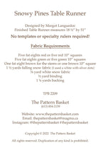 Snowy Pines Table Runner Quilt Pattern - QuiltingJoyPDX
