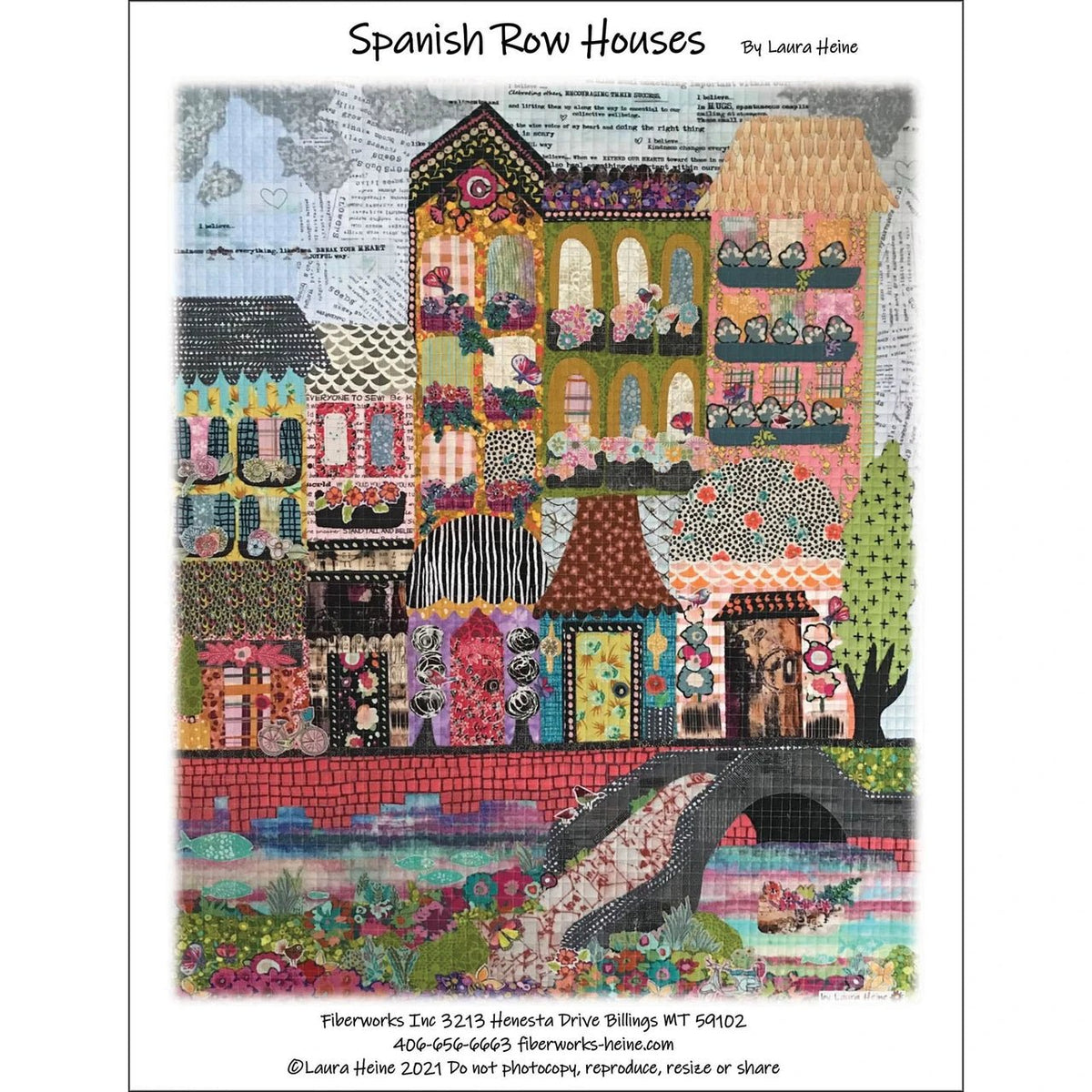 Spanish Houses Collage Quilt Pattern by Laura Heine (28" x 34") - QuiltingJoyPDX