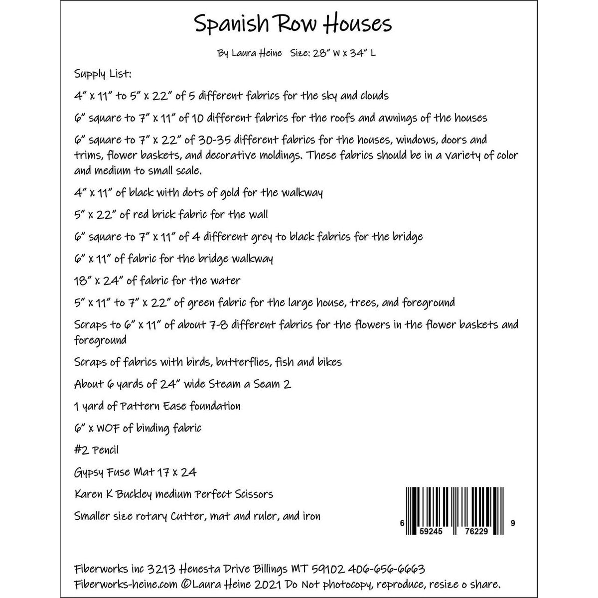 Spanish Houses Collage Quilt Pattern by Laura Heine (28" x 34") - QuiltingJoyPDX