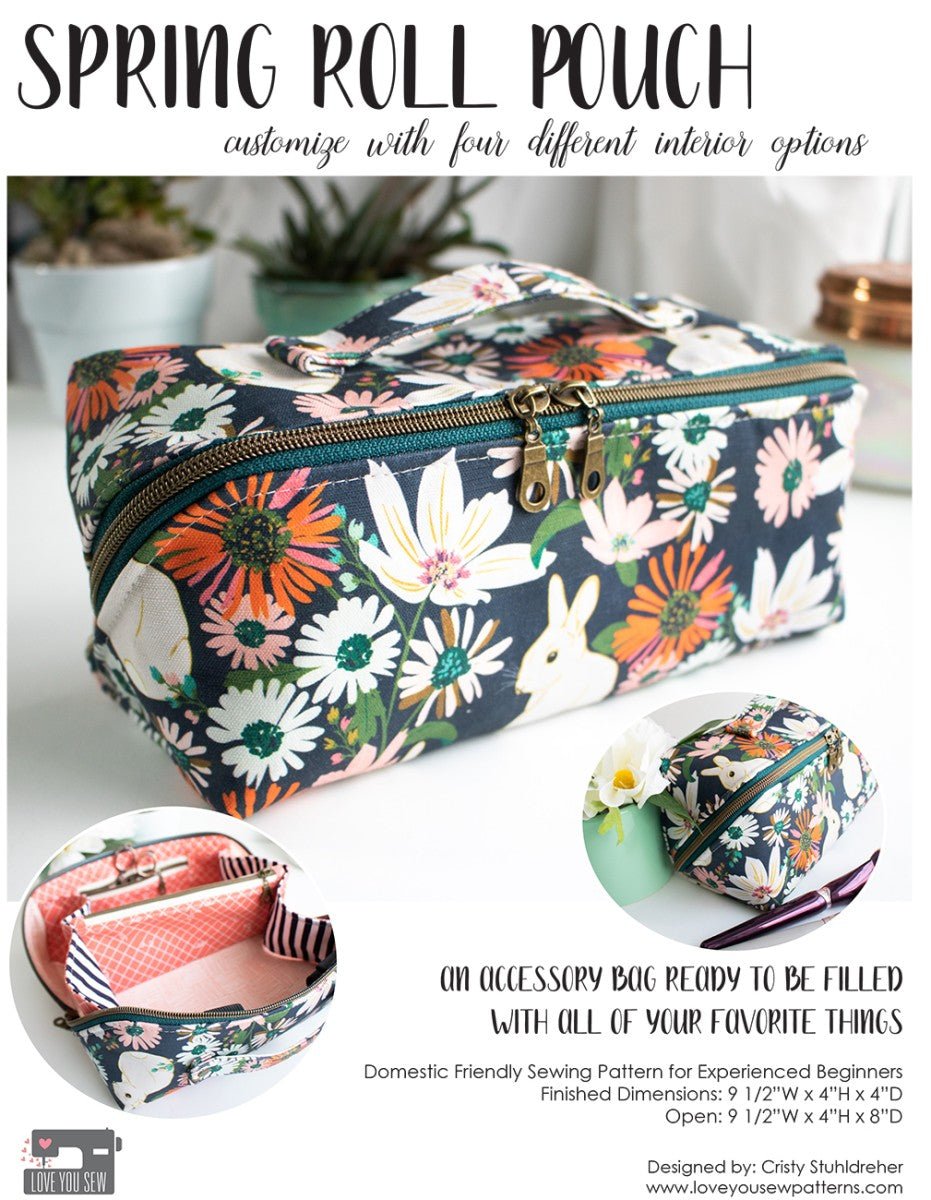 Spring Roll Pouch Pattern - QuiltingJoyPDX