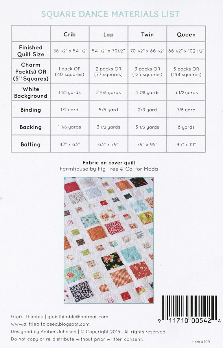 Square Dance Quilt Pattern by Gigi's Thimble - QuiltingJoyPDX