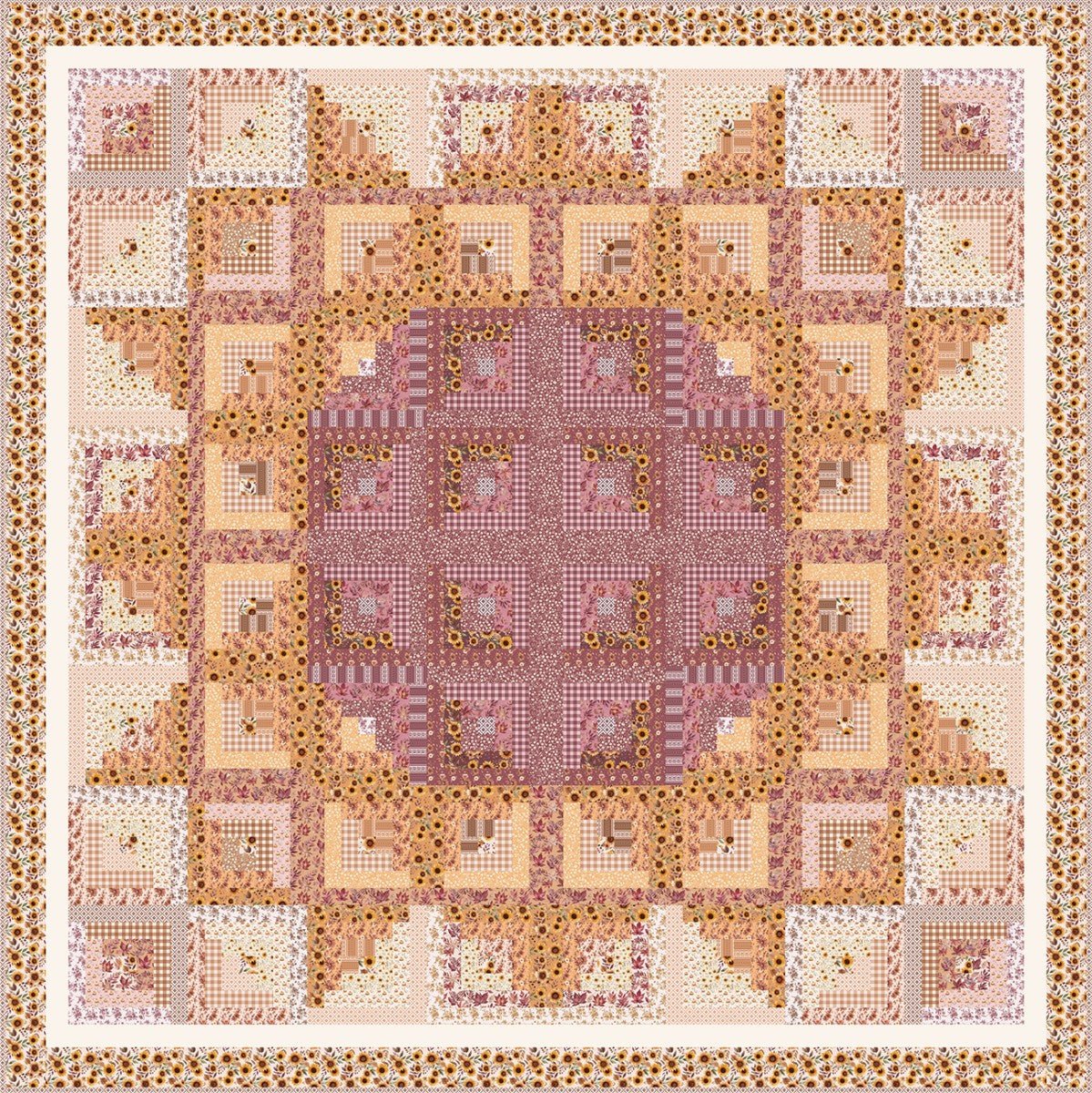 Sunflower in the Cabin Quilt Kit - Harvest on the Prairie - QuiltingJoyPDX