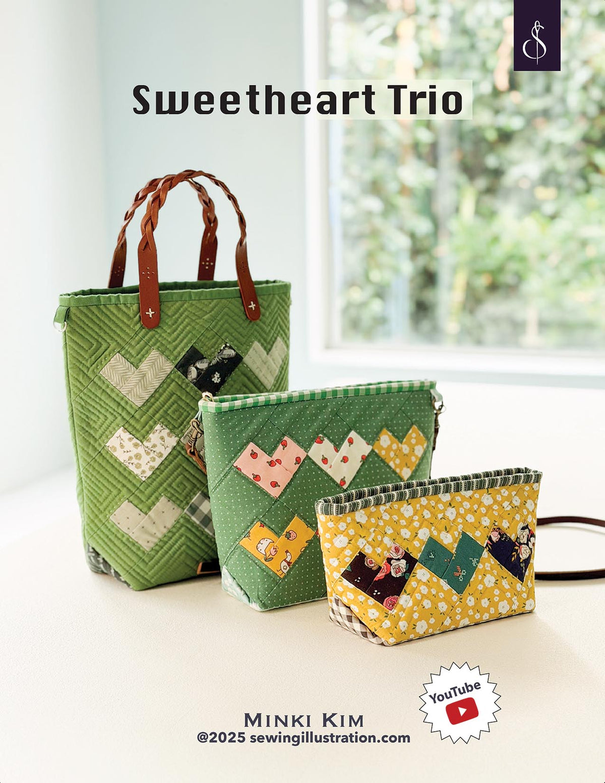 Sweetheart Trio Pouch Pattern by Minki Kim - QuiltingJoyPDX