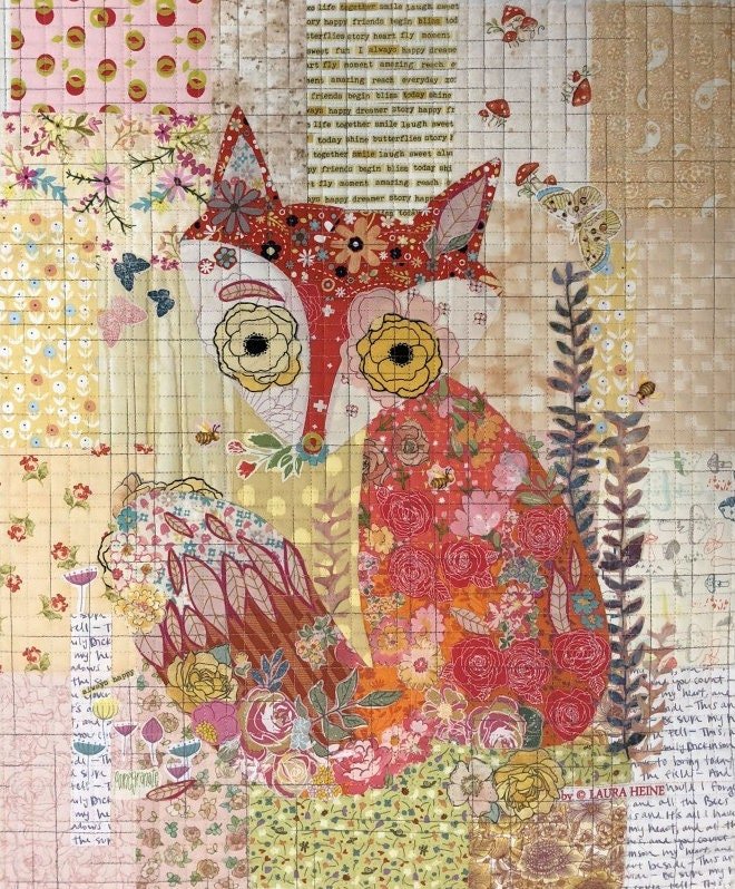 Teeny Tiny Collage Quilt Patterns by Laura Heine - Group 2 Fox Cow Truck - QuiltingJoyPDX