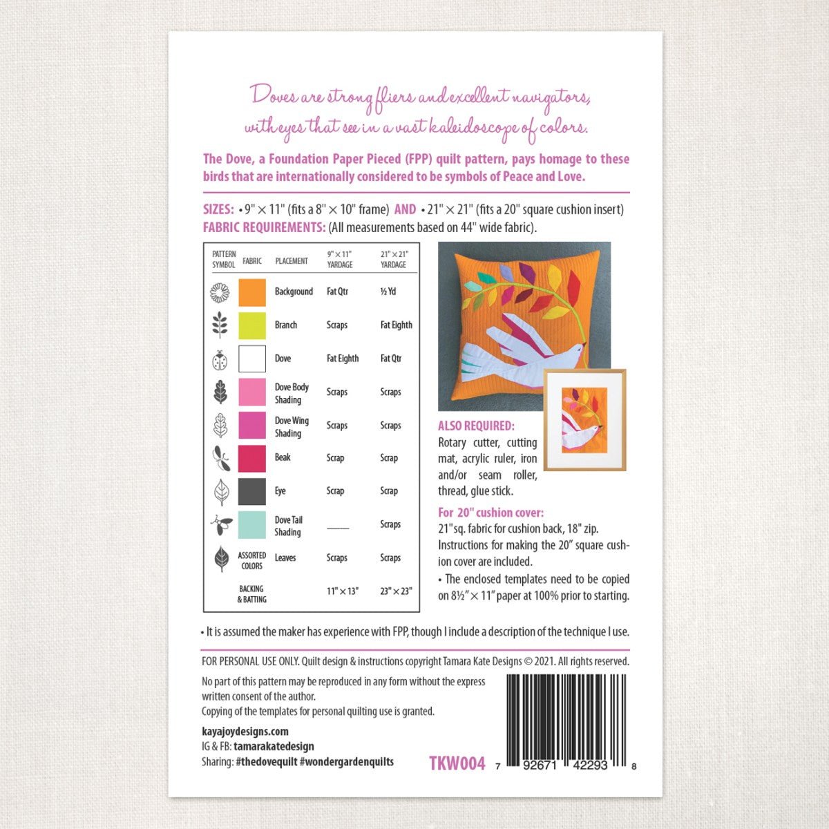 The Dove Quilt Pattern - QuiltingJoyPDX
