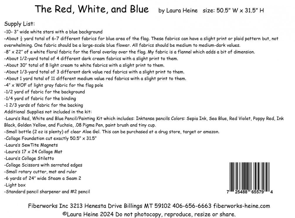 The Red, White, and Blue Quilt Pattern by Laura Heine - Finished size approximately 50.5" w x 31.5" h - QuiltingJoyPDX