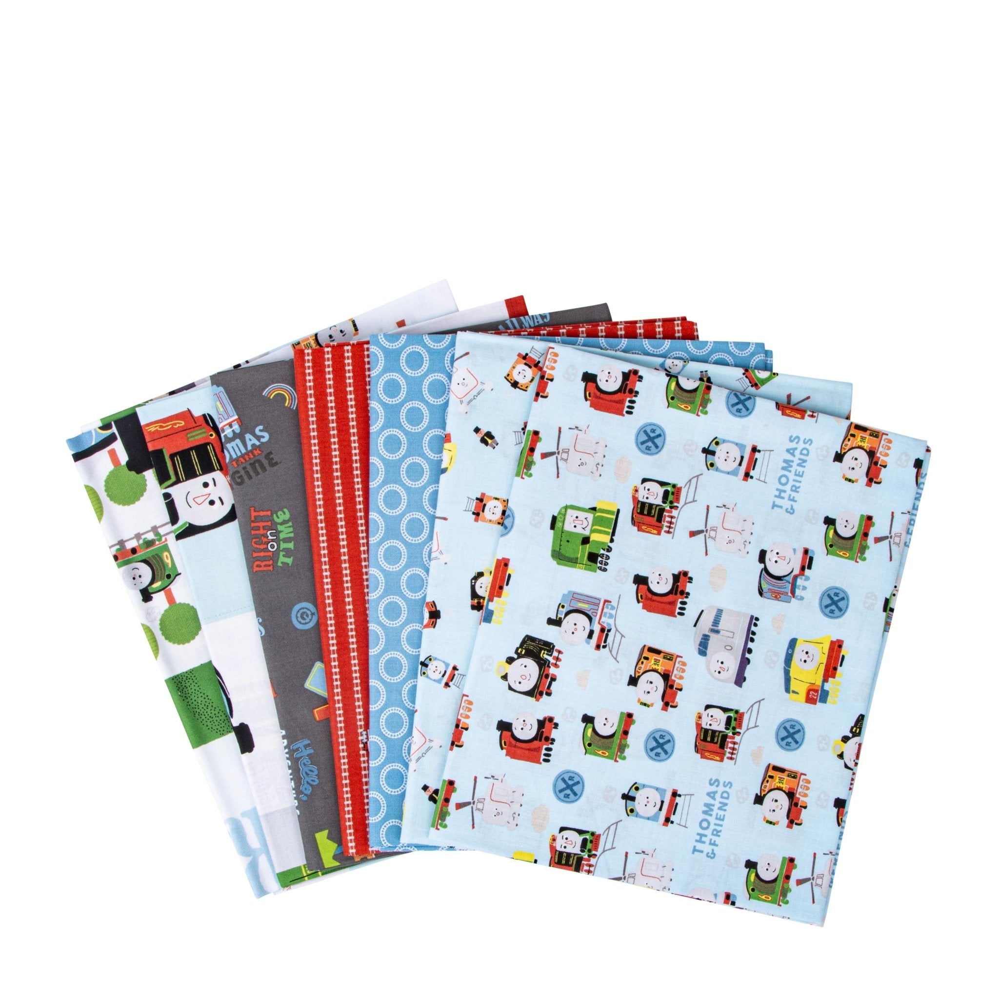 Thomas & Friends Sodor Railway 1 Yard Bundle Blue, 7 Pcs. - QuiltingJoyPDX