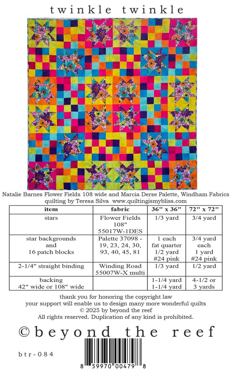 Twinkle Twinkle Quilt Pattern - QuiltingJoyPDX