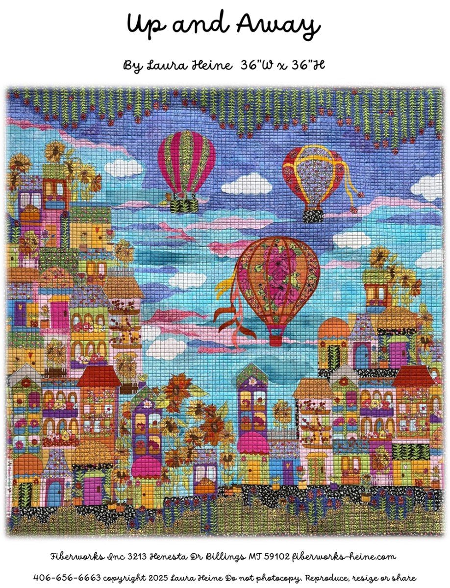 Up and Away Collage Quilt Pattern by Laura Heine (36" x 36") - QuiltingJoyPDX