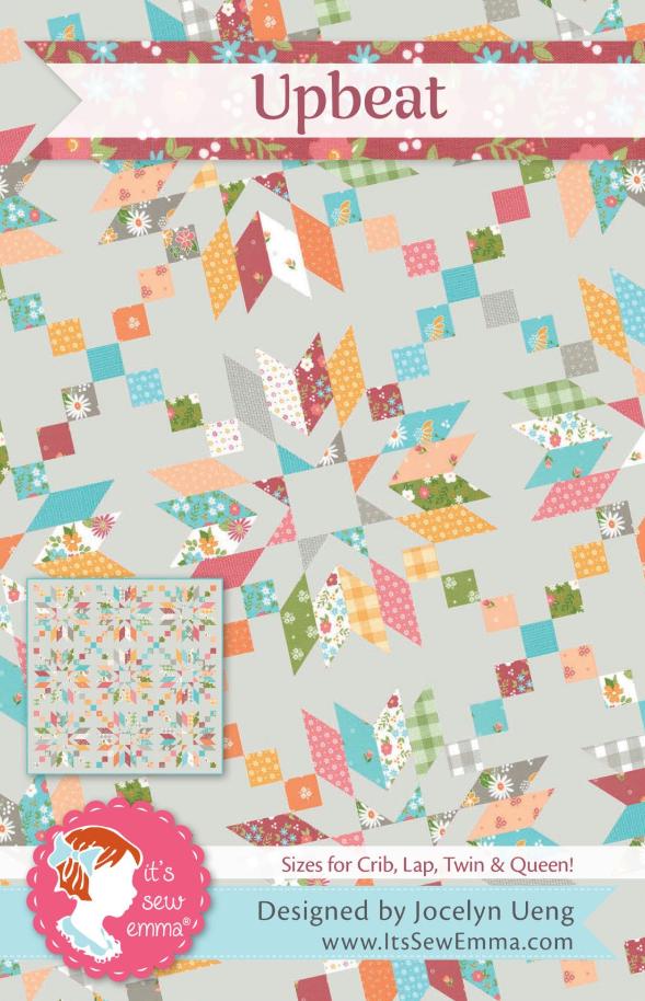 Upbeat Quilt Pattern designed by Jocelyn Ueng - Precut Friendly, Includes pattern for 4 sizes. - QuiltingJoyPDX