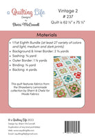 Vintage 2 Quilt Pattern - QuiltingJoyPDX