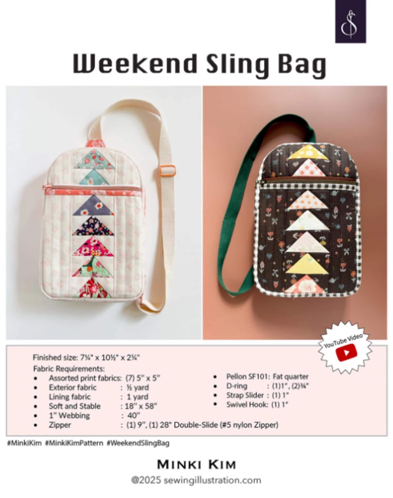 Weekend Sling Bag Pattern by Minki Kim - QuiltingJoyPDX
