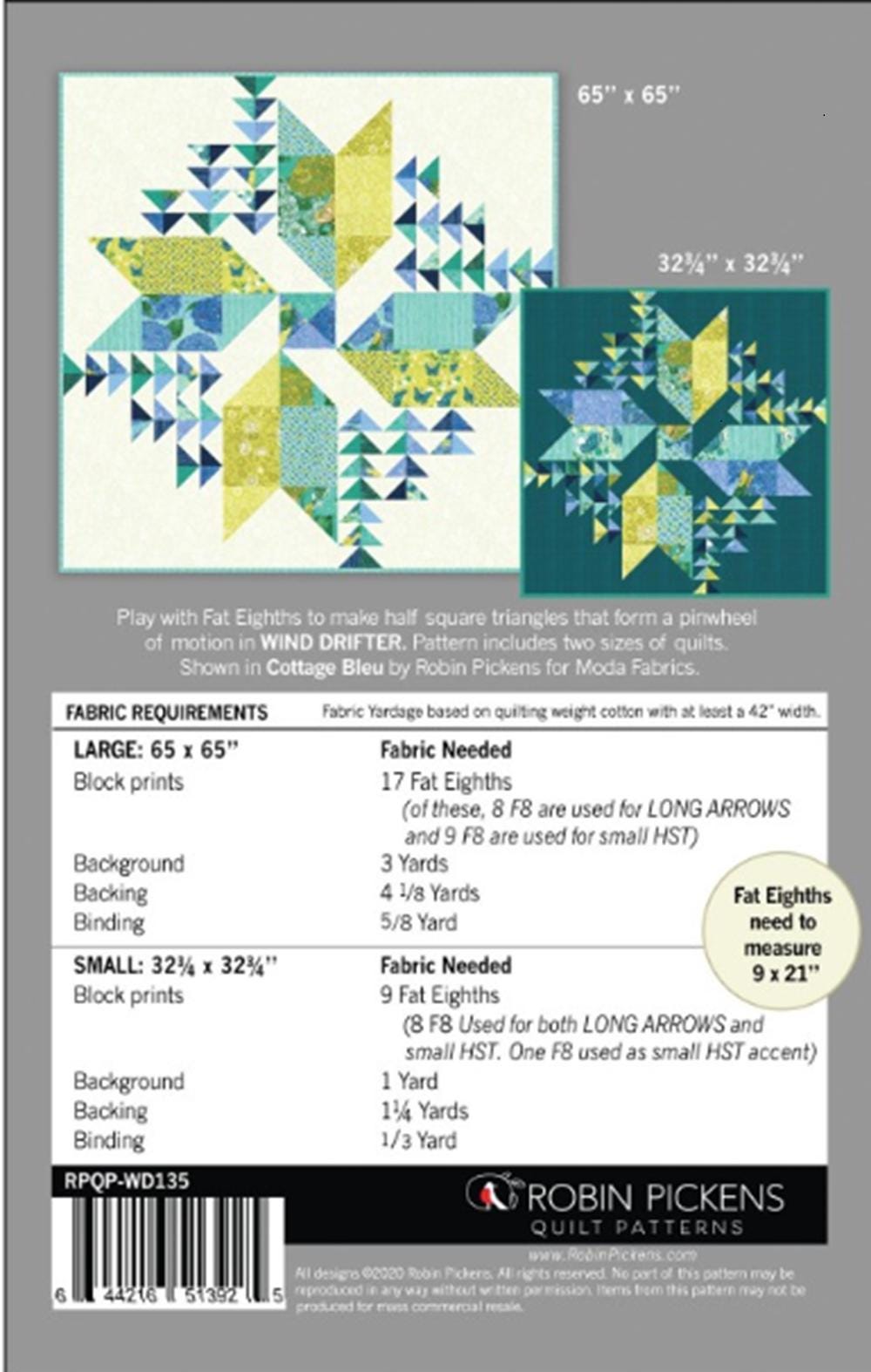 Wind Drifter Quilt Pattern by Robin Pickens - 2 sizes included - pattern only - QuiltingJoyPDX