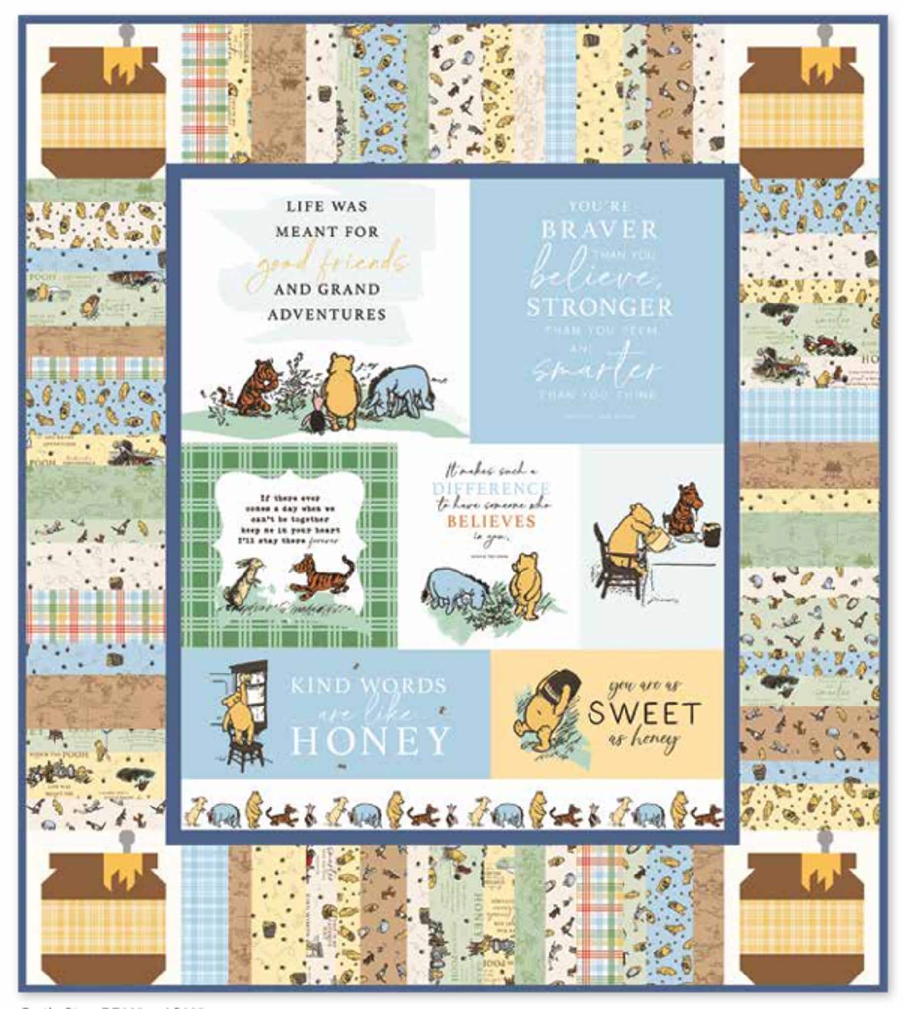 Winnie the Pooh Baby Quilt Kit - Sweet As Honey Panel with Fabrics & Pattern - QuiltingJoyPDX