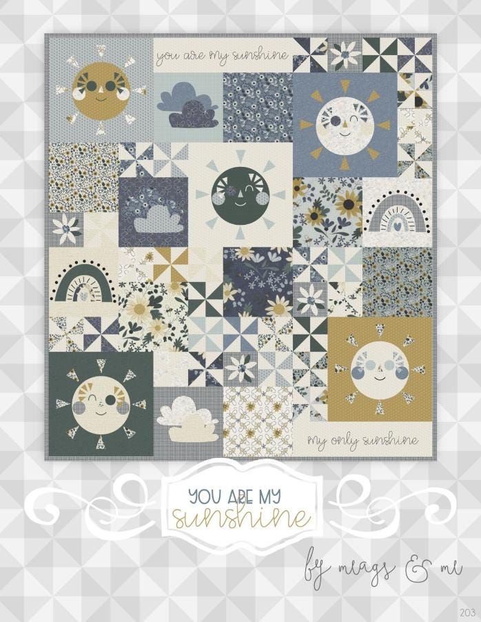 You Are My Sunshine Pattern by meags & me. Finished size approximately 40" x 45" - QuiltingJoyPDX